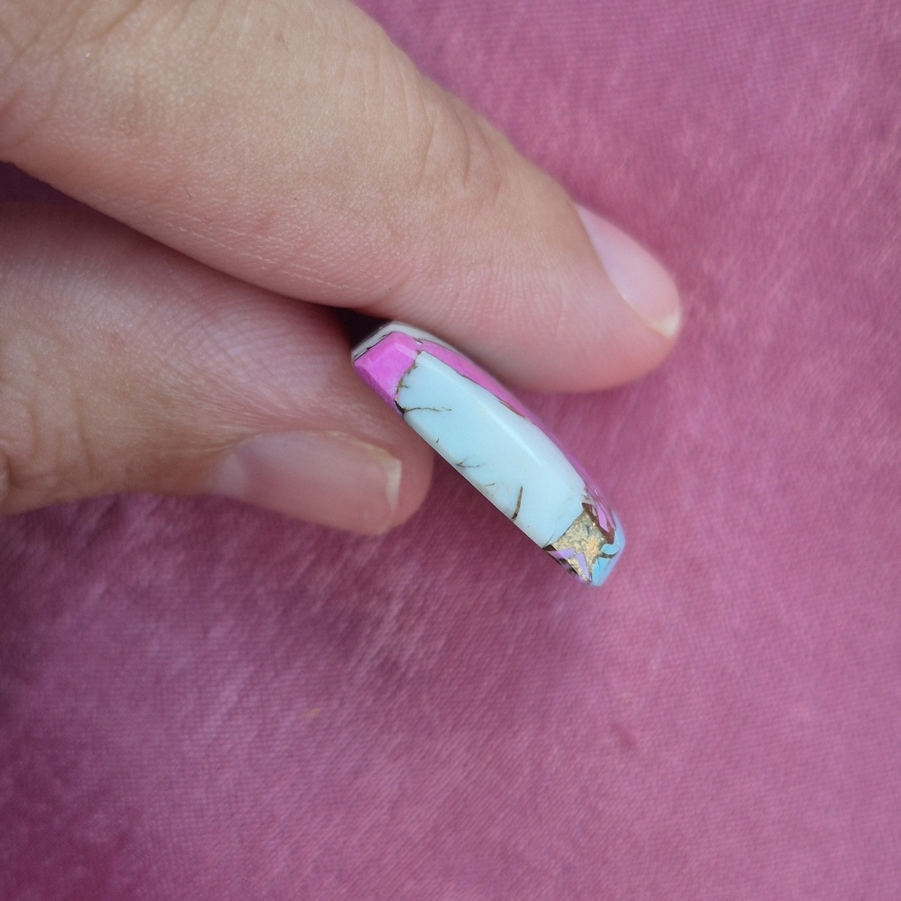 23 Ct Cotton Candy Dahlia Turqouise Gemstone - Picture 6 of 9